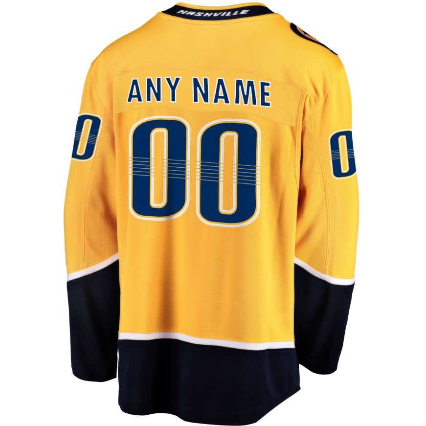 Männer NHL Goldfarbenes Heim-Breakaway-Trikot der Nashville Predators mit Fanatics-Logo Kleidung BF680T434