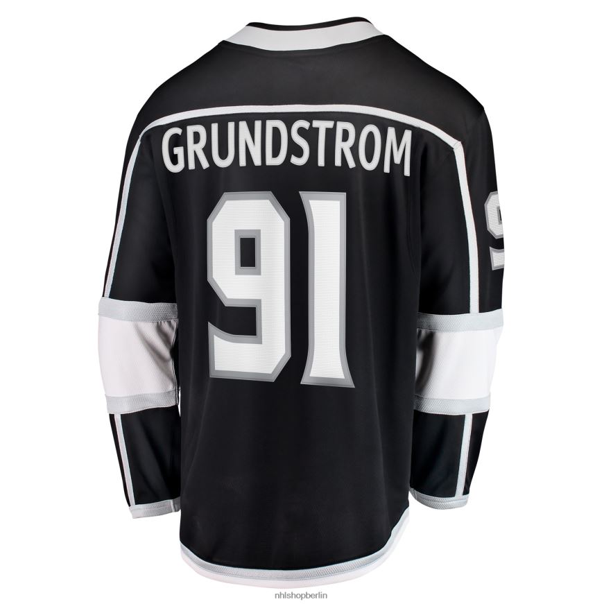 Männer NHL Los Angeles Kings Carl Grundstrom Fanatics-gebrandetes schwarzes Home-Breakaway-Spielertrikot Kleidung BF680T1942