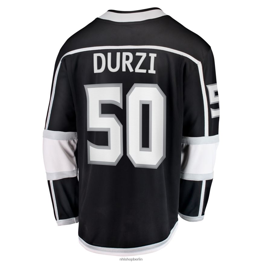 Männer NHL Los Angeles Kings Sean Durzi Fanatics-gebrandetes schwarzes Heim-Ausreißer-Spielertrikot Kleidung BF680T1135