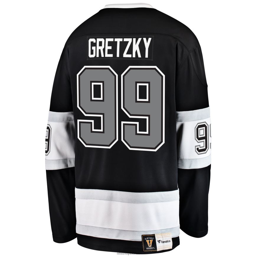 Männer NHL Los Angeles Kings Wayne Gretzky Fanatics gebrandetes schwarzes Premier Breakaway-Spielertrikot im Ruhestand Kleidung BF680T42