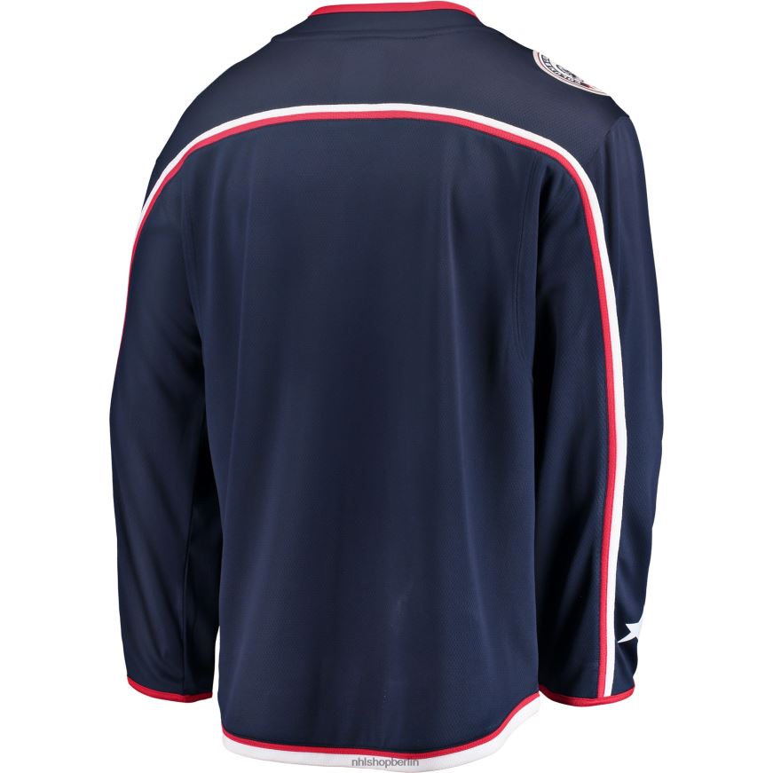 Männer NHL Marineblaues Breakaway-Heimtrikot mit Fanatics-Logo von Columbus Blue Jackets Kleidung BF680T376