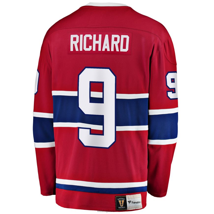 Männer NHL Montreal Canadiens Maurice Richard Fanatics gebrandetes rotes Premier Breakaway-Spielertrikot im Ruhestand Kleidung BF680T1518