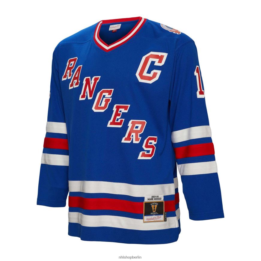 Männer NHL New York Rangers Mark Messier Mitchell  Ness Blue 1993 Blue Line Spielertrikot Kleidung BF680T455