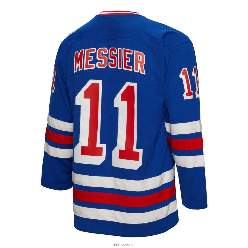 Männer NHL New York Rangers Mark Messier Mitchell  Ness Blue 1993 Blue Line Spielertrikot Kleidung BF680T455