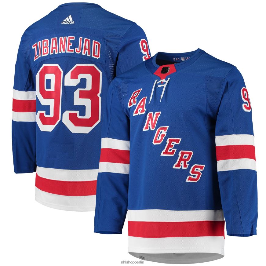 Männer NHL New York Rangers Mika Zibanejad adidas Blue Home Primegreen Authentic Pro Player Jersey Kleidung BF680T64