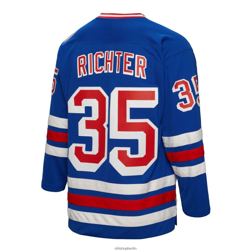 Männer NHL New York Rangers Mike Richter Mitchell  Ness Blue 1993 Blue Line Spielertrikot Kleidung BF680T538
