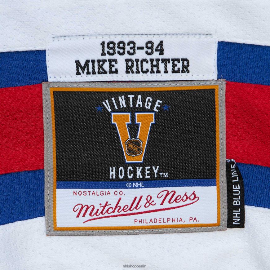 Männer NHL New York Rangers Mike Richter Mitchell  Ness Blue 1993 Blue Line Spielertrikot Kleidung BF680T538