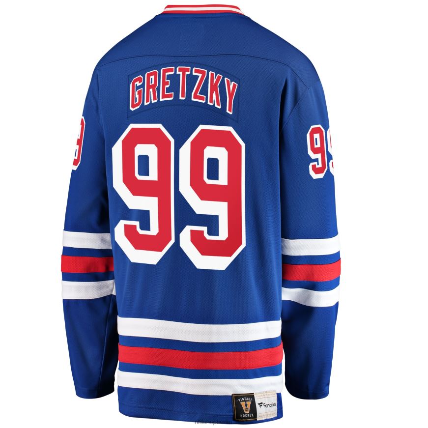 Männer NHL New York Rangers Wayne Gretzky Fanatics gebrandetes blaues Premier Breakaway-Spielertrikot im Ruhestand Kleidung BF680T55