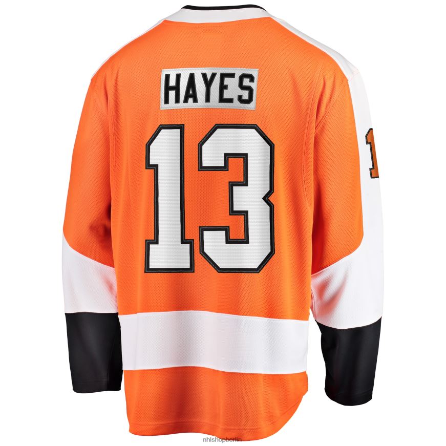 Männer NHL Orangefarbenes Breakaway-Spielertrikot der Philadelphia Flyers mit Fanatics-Logo von Kevin Hayes Kleidung BF680T1843