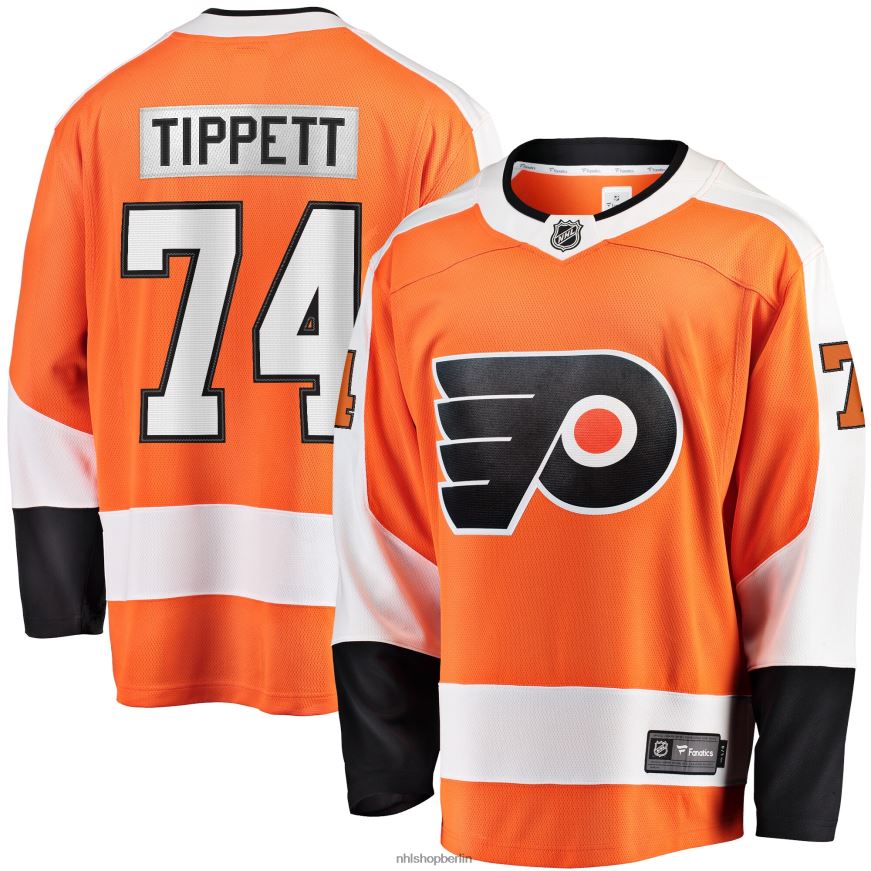 Männer NHL Orangefarbenes Home-Breakaway-Spielertrikot der Philadelphia Flyers mit Fanatics-Logo von Owen Tippett Kleidung BF680T932