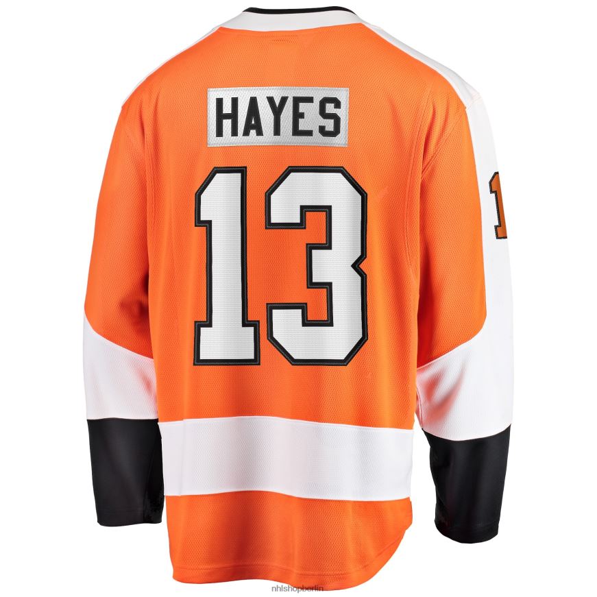 Männer NHL Orangefarbenes Premier-Breakaway-Heimtrikot der Philadelphia Flyers mit Fanatics-Logo von Kevin Hayes Kleidung BF680T960