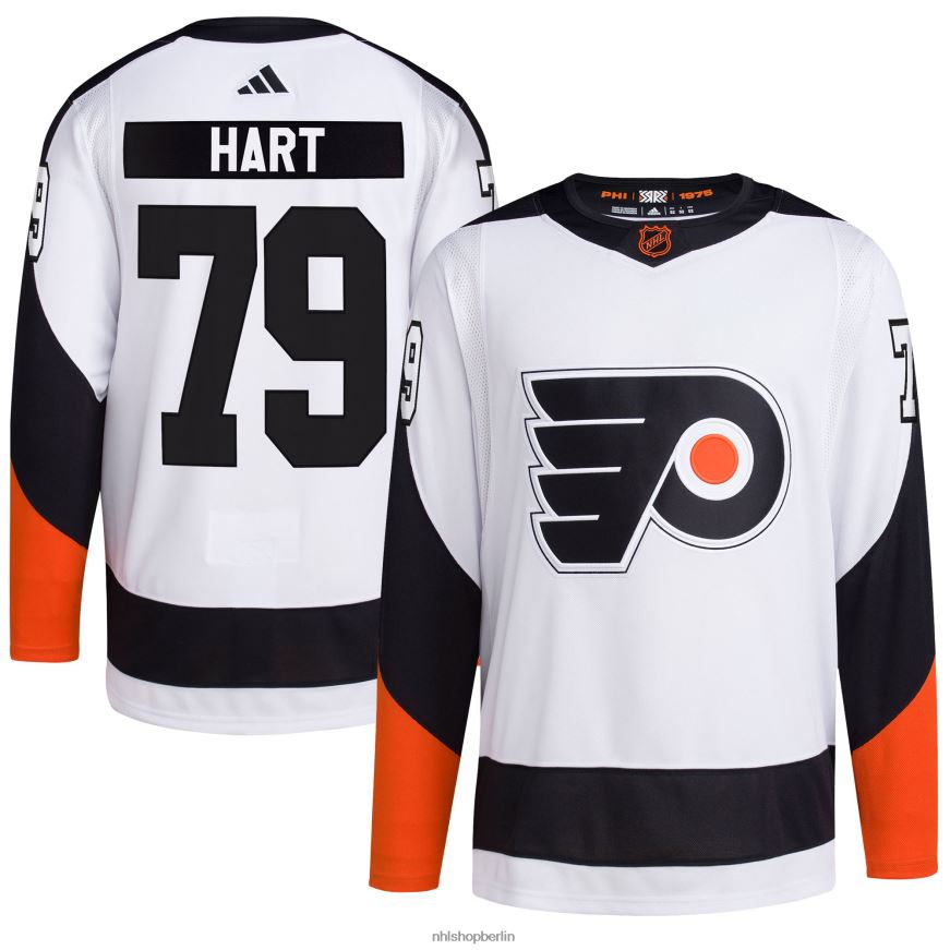 Männer NHL Philadelphia Flyers Carter Hart Adidas Weißes Reverse Retro 20 authentisches Spielertrikot Kleidung BF680T569