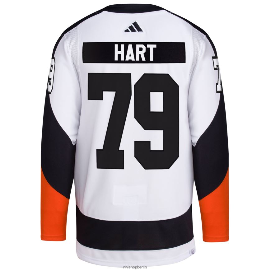 Männer NHL Philadelphia Flyers Carter Hart Adidas Weißes Reverse Retro 20 authentisches Spielertrikot Kleidung BF680T569