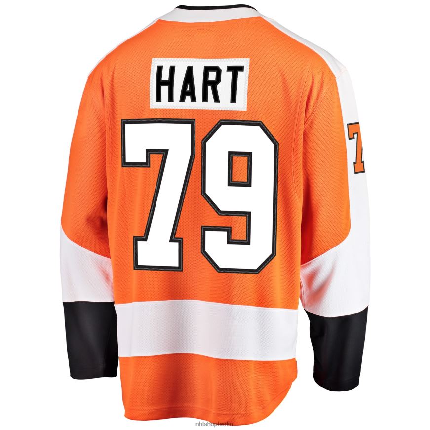Männer NHL Philadelphia Flyers Carter Hart Fanatics-gebrandetes orangefarbenes Premier Breakaway-Spielertrikot Kleidung BF680T517