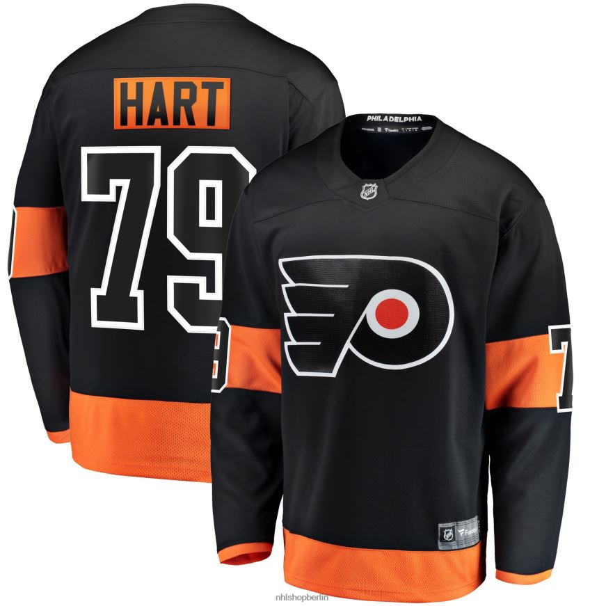 Männer NHL Philadelphia Flyers Carter Hart Fanatics gebrandetes schwarzes alternatives Premier Breakaway-Spielertrikot Kleidung BF680T202