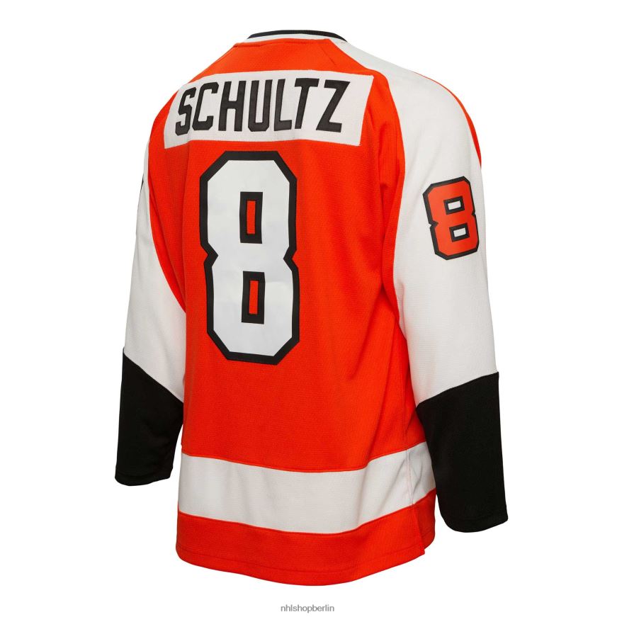 Männer NHL Philadelphia Flyers Dave Schultz Mitchell  Ness Orange 1974 Blue Line Spielertrikot Kleidung BF680T975