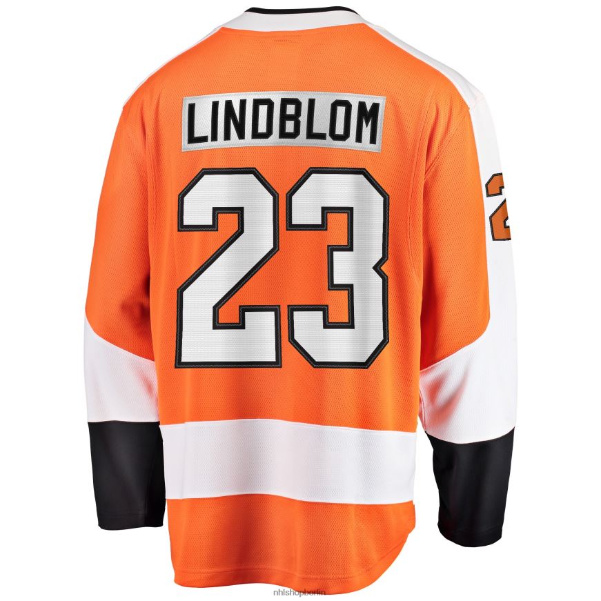 Männer NHL Philadelphia Flyers Oskar Lindblom Fanatics gebrandetes orangefarbenes Breakaway-Spielertrikot in Teamfarbe Kleidung BF680T1844