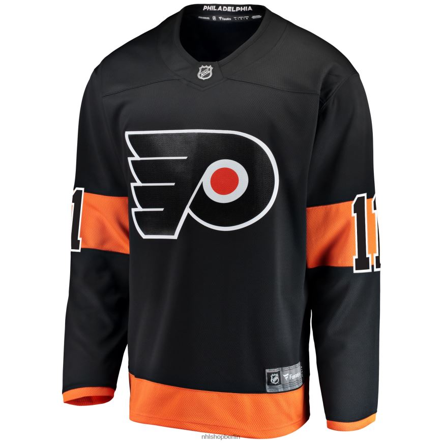 Männer NHL Philadelphia Flyers Travis Konecny ​​Fanatics gebrandetes schwarzes alternatives Breakaway-Spielertrikot Kleidung BF680T245