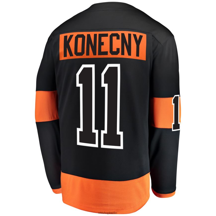 Männer NHL Philadelphia Flyers Travis Konecny ​​Fanatics gebrandetes schwarzes alternatives Breakaway-Spielertrikot Kleidung BF680T245