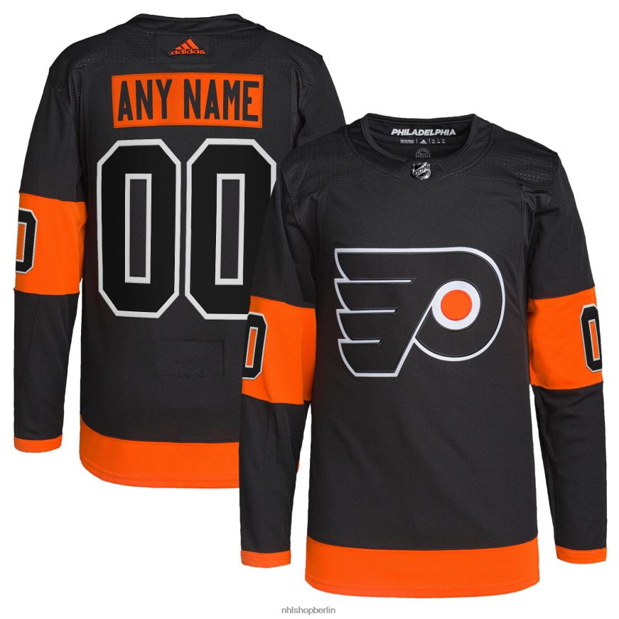 Männer NHL Philadelphia Flyers adidas Black Alternative Primegreen Authentic Pro Custom Jersey Kleidung BF680T1423