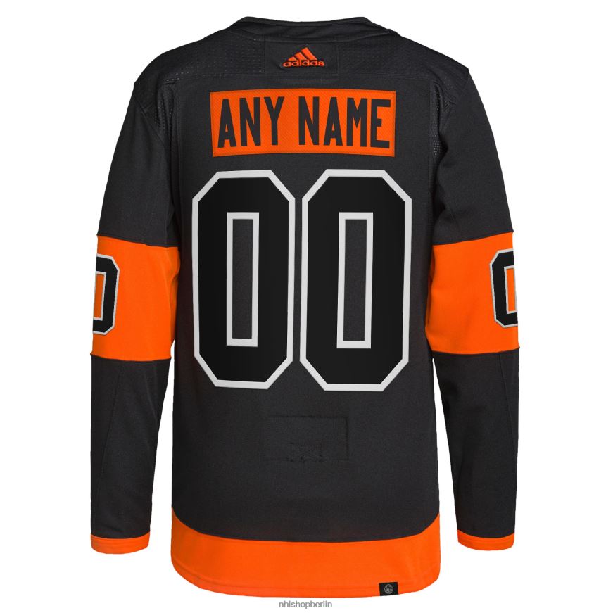 Männer NHL Philadelphia Flyers adidas Black Alternative Primegreen Authentic Pro Custom Jersey Kleidung BF680T1423