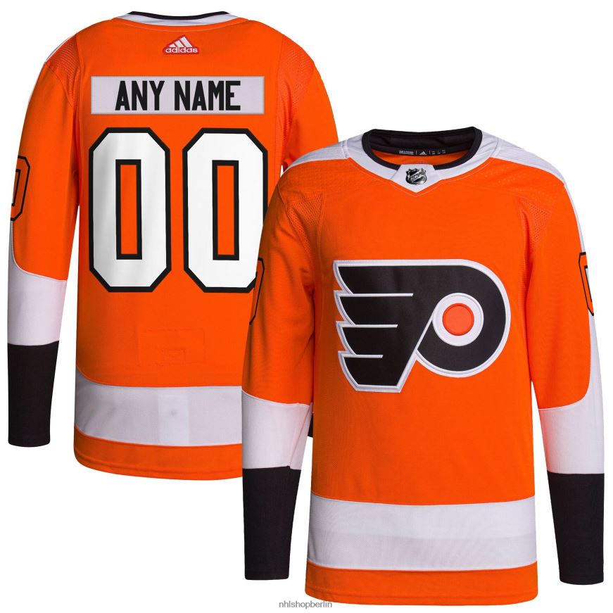 Männer NHL Philadelphia Flyers adidas Orange Home Primegreen Authentic Pro Custom Jersey Kleidung BF680T2351