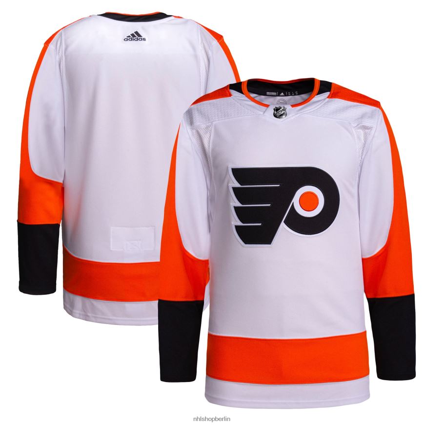 Männer NHL Philadelphia Flyers adidas weißes authentisches Auswärts-Pro-Trikot Kleidung BF680T1887
