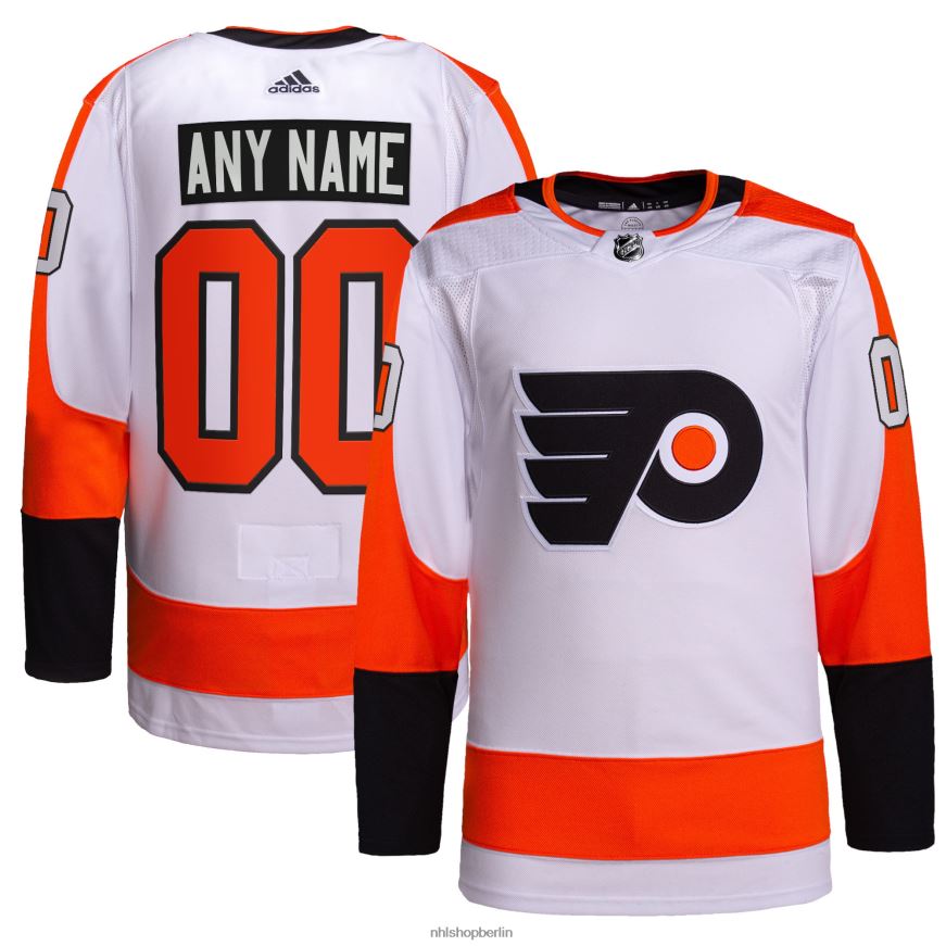 Männer NHL Philadelphia Flyers adidas weißes authentisches Pro-Away-Trikot nach Maß Kleidung BF680T1984