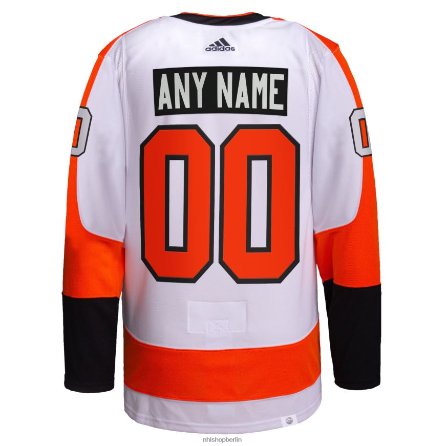 Männer NHL Philadelphia Flyers adidas weißes authentisches Pro-Away-Trikot nach Maß Kleidung BF680T1984