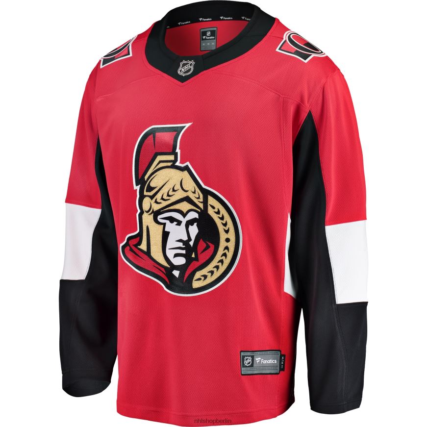 Männer NHL Rotes Breakaway-Heimtrikot der Ottawa Senators mit Fanatics-Logo Kleidung BF680T1713
