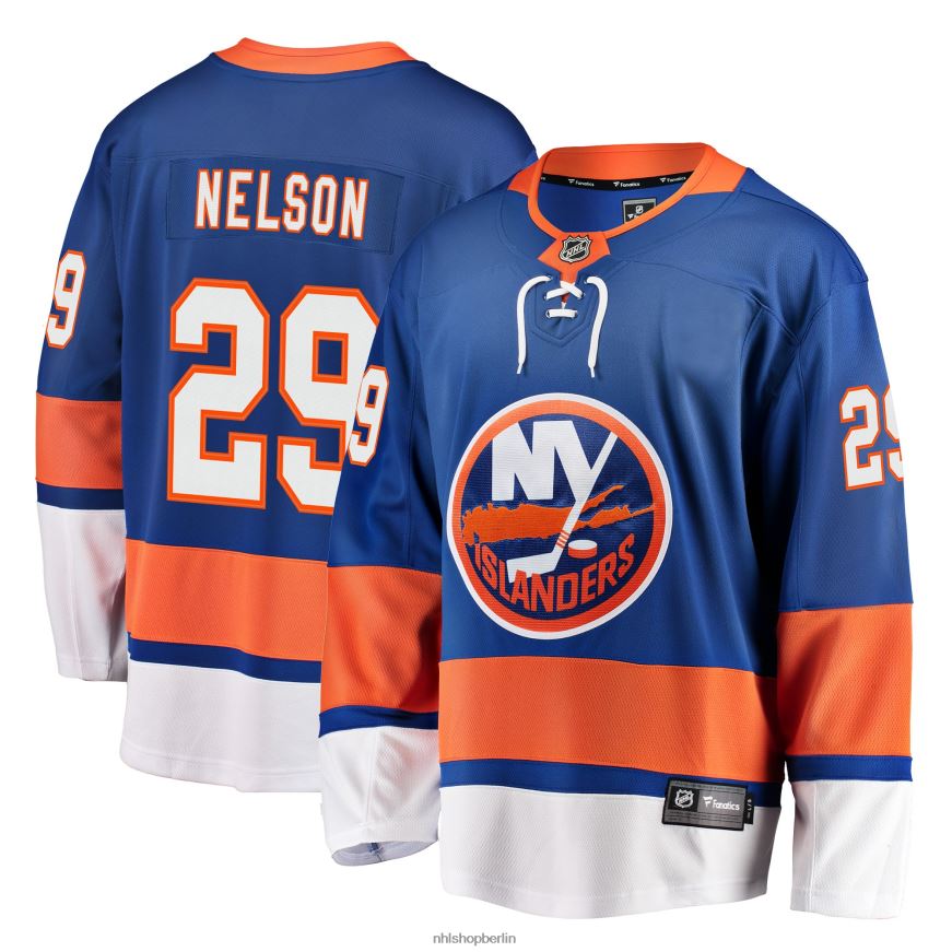 Männer NHL Royal Breakaway-Spielertrikot der New York Islanders mit Brock Nelson Fanatics-Logo Kleidung BF680T680
