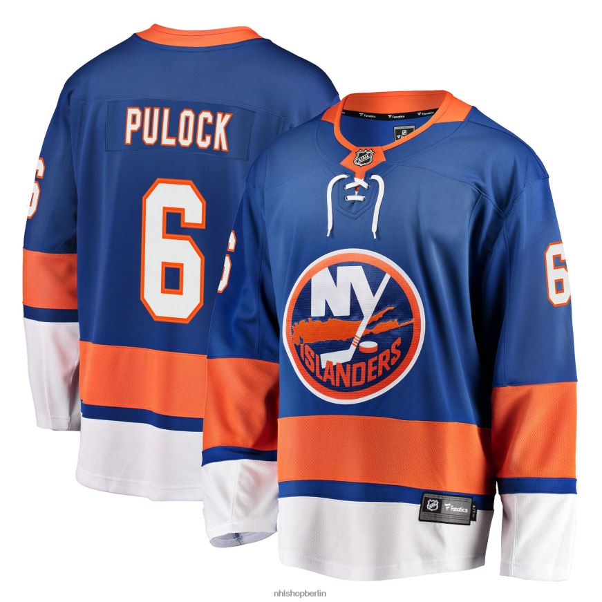 Männer NHL Royal Breakaway-Spielertrikot der New York Islanders mit Fanatics-Logo von Ryan Pulock Kleidung BF680T2183
