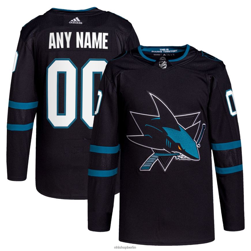 Männer NHL San Jose Sharks Adidas Schwarz Alternative Primegreen Authentic Pro Custom Trikot Kleidung BF680T1988