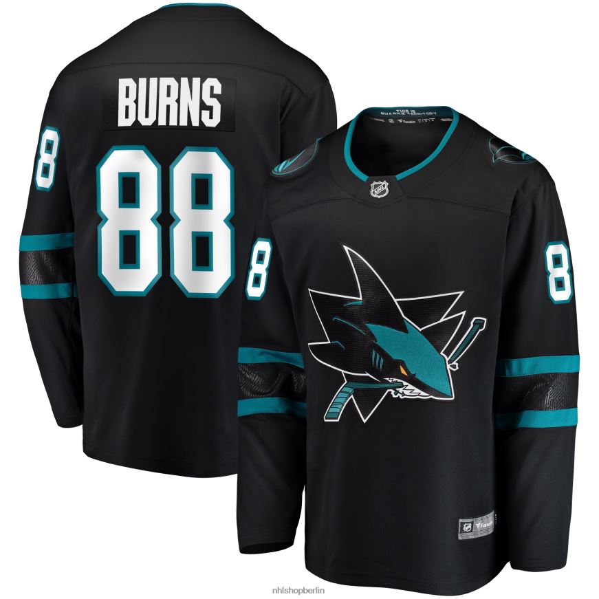 Männer NHL San Jose Sharks Brent Burns Fanatics-gebrandetes schwarzes Alternative-Breakaway-Spielertrikot Kleidung BF680T1198