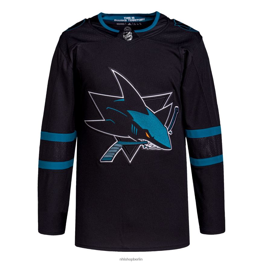Männer NHL San Jose Sharks adidas Black Alternative Primegreen Authentic Pro Jersey Kleidung BF680T1373