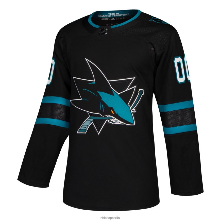 Männer NHL San Jose Sharks adidas schwarzes alternatives authentisches individuelles Trikot Kleidung BF680T2103