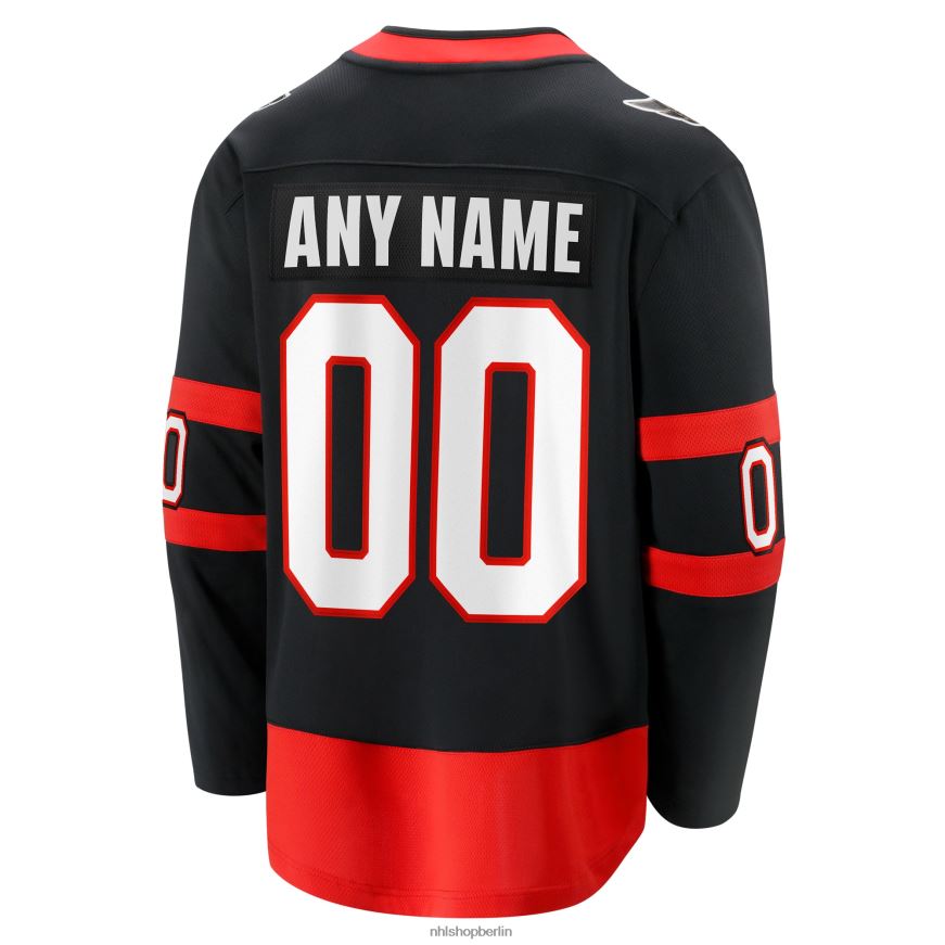 Männer NHL Schwarzes 2020/21 Heim-Trikot der Ottawa Senators Fanatics mit Logo Kleidung BF680T484