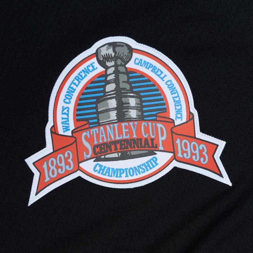 Männer NHL Schwarzes Spielertrikot der Los Angeles Kings Luc Robitaille Mitchell  Ness 1992 blaue Linie Kleidung BF680T564