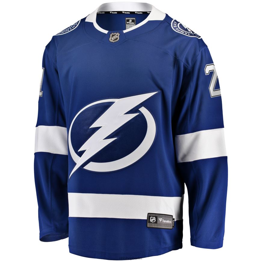 Männer NHL Tampa Bay Lightning Brayden Point Fanatics-gebrandetes blaues Home-Premier-Breakaway-Spielertrikot Kleidung BF680T48