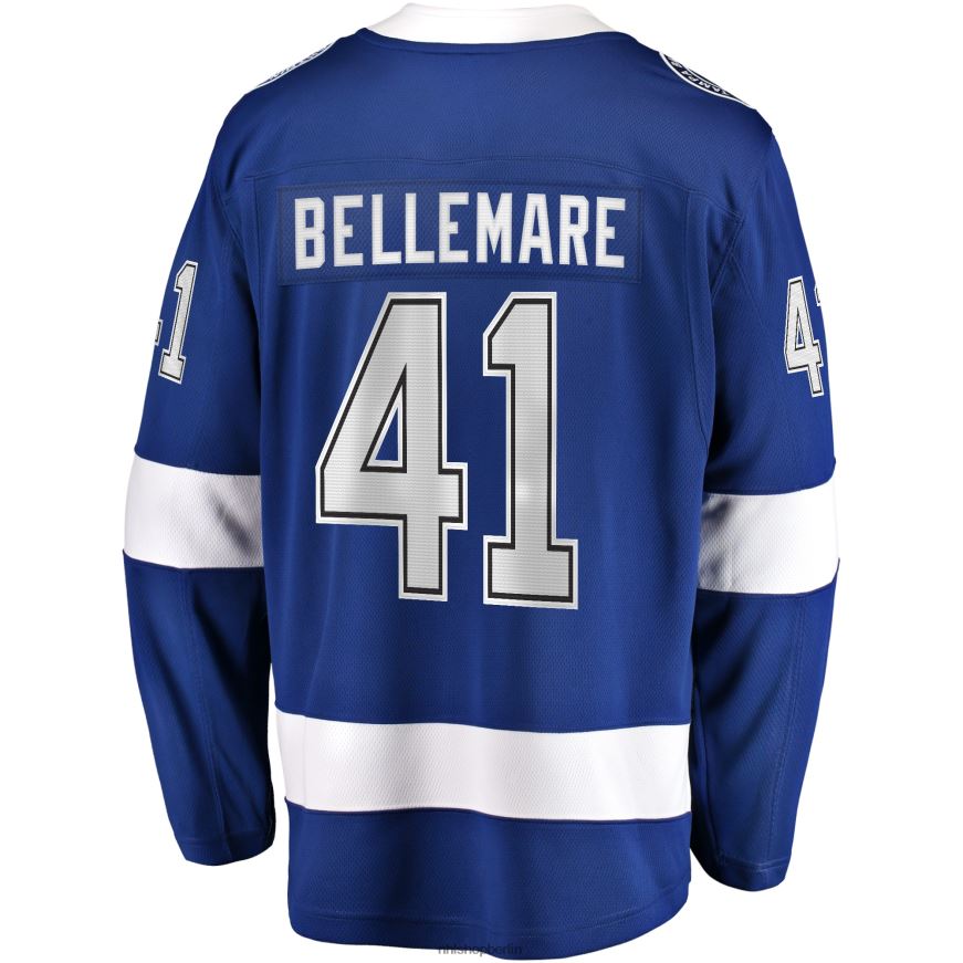 Männer NHL Tampa Bay Lightning Pierre-Edouard Bellemare Fanatics-Heimtrikot mit Fanatics-Logo in Blau Kleidung BF680T1723