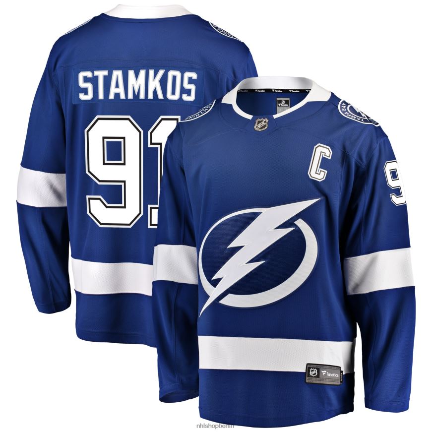 Männer NHL Tampa Bay Lightning Steven Stamkos Fanatics-gebrandetes blaues Breakaway-Spielertrikot Kleidung BF680T51