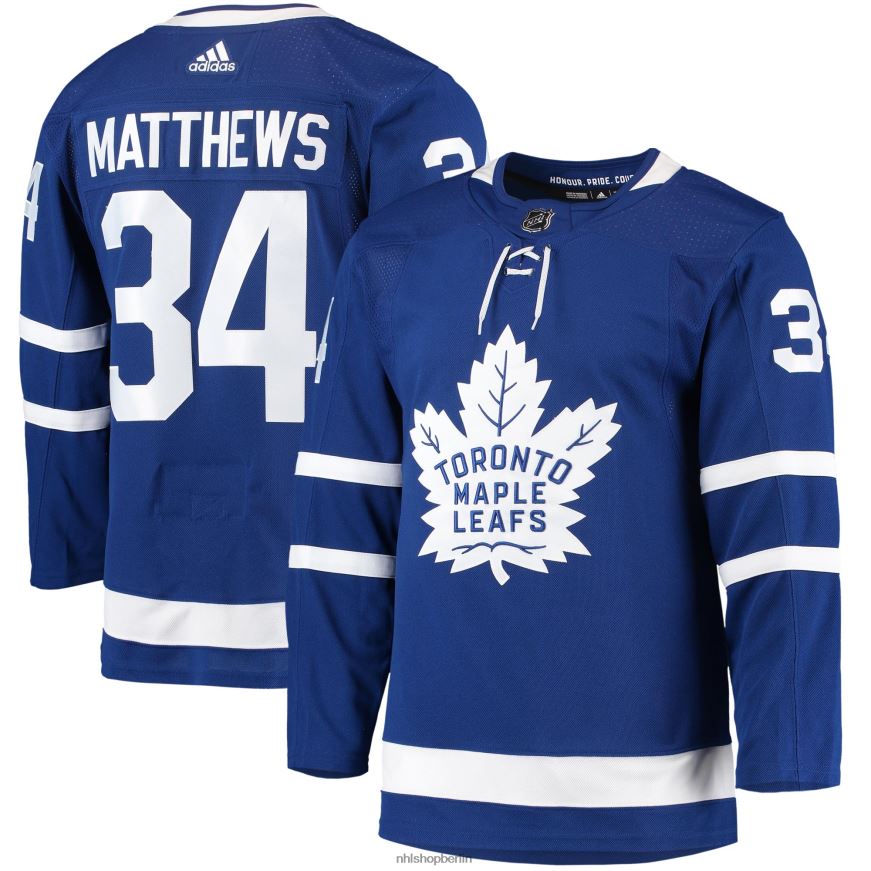 Männer NHL Toronto Maple Leafs Auston Matthews Adidas Blue Home Primegreen Authentisches Pro-Spieler-Trikot Kleidung BF680T223