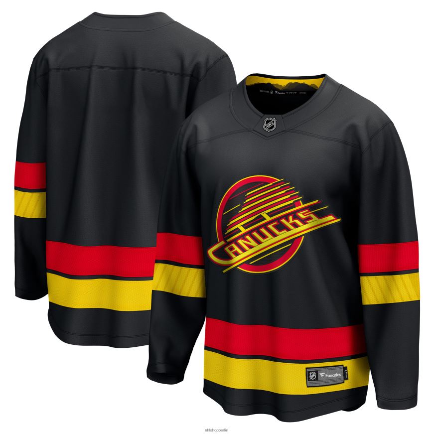 Männer NHL Vancouver Canucks Fanatics Branded Black Alternative – Premier Breakaway-Trikot 2022/23 Kleidung BF680T1208