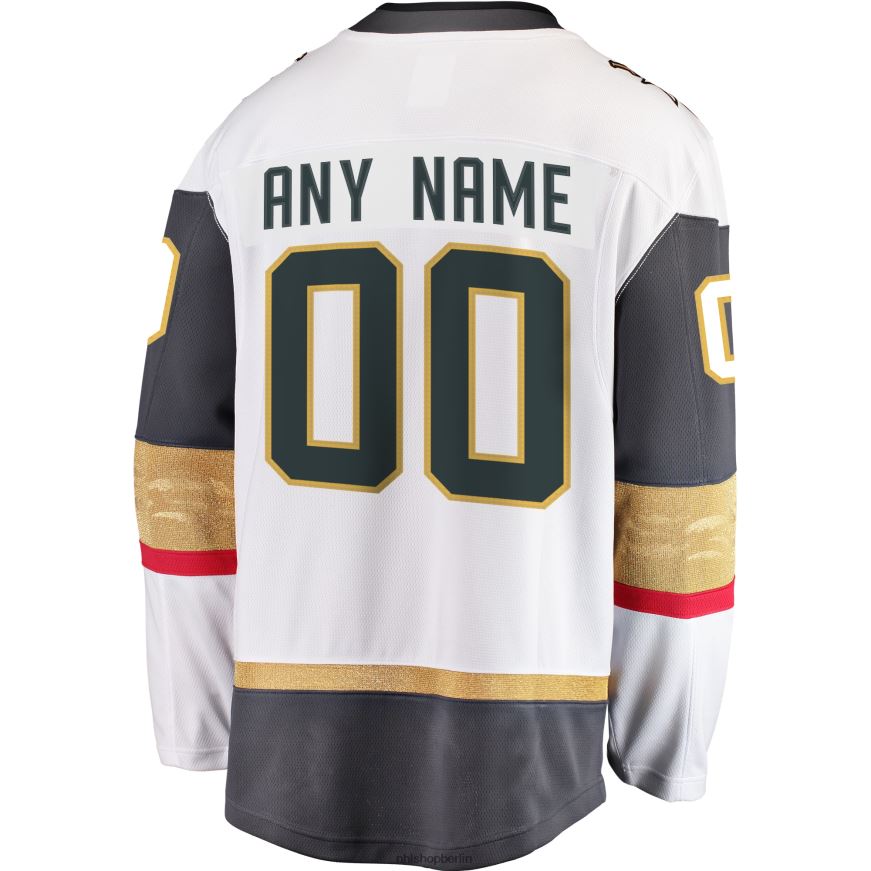 Männer NHL Weißes Auswärtstrikot mit Fanatics-Logo der Vegas Golden Knights nach Maß Kleidung BF680T432