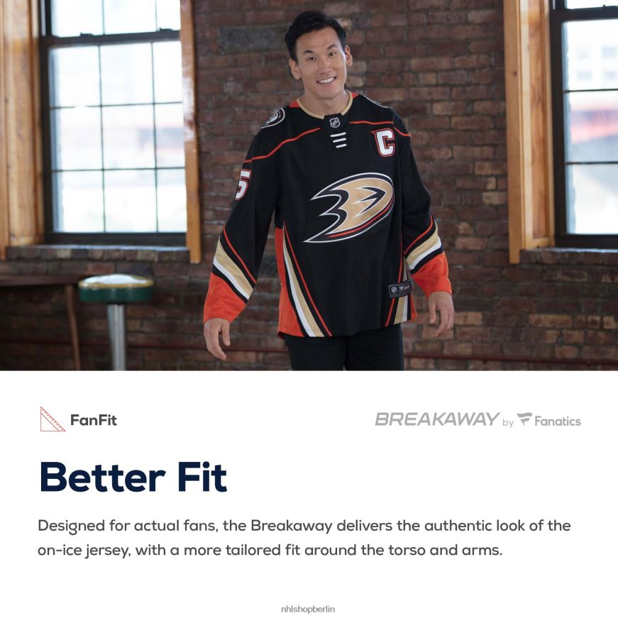 Männer NHL Weißes Breakaway-Auswärtstrikot der Anaheim Ducks mit Fanatics-Logo Kleidung BF680T799
