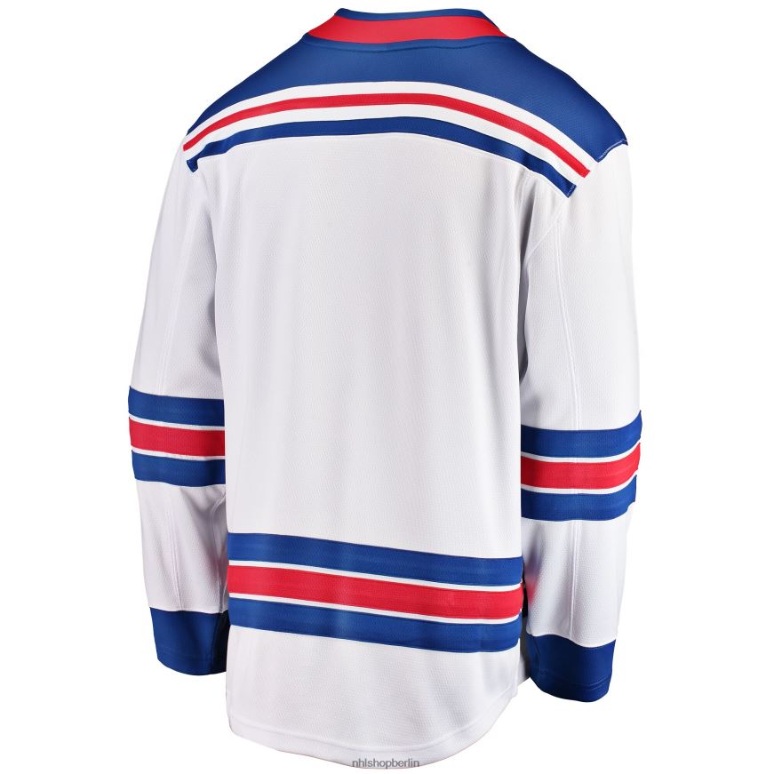 Männer NHL Weißes Breakaway-Auswärtstrikot der New York Rangers mit Fanatics-Logo Kleidung BF680T330