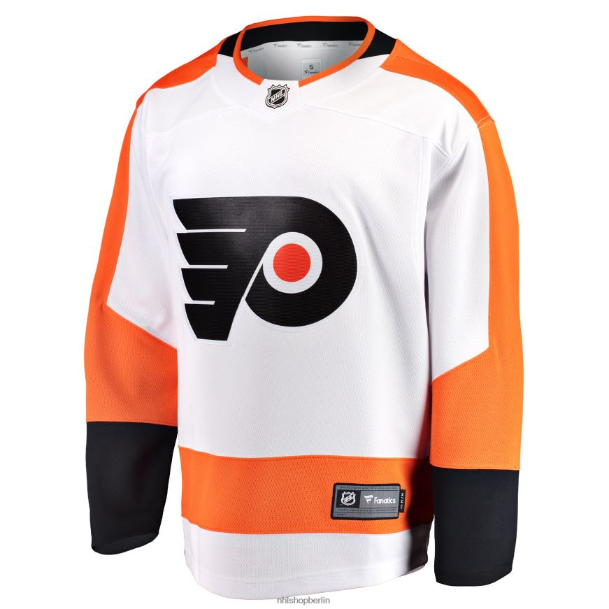 Männer NHL Weißes Breakaway-Auswärtstrikot mit Fanatics-Logo der Philadelphia Flyers Kleidung BF680T1410