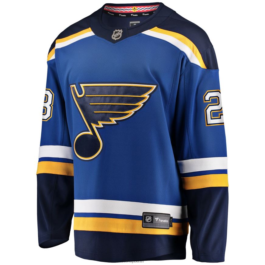 Männer NHL st Blaues Heim-Ausreißer-Spielertrikot mit Louis Blues Mackenzie Maceachern Fanatics-Logo Kleidung BF680T1935