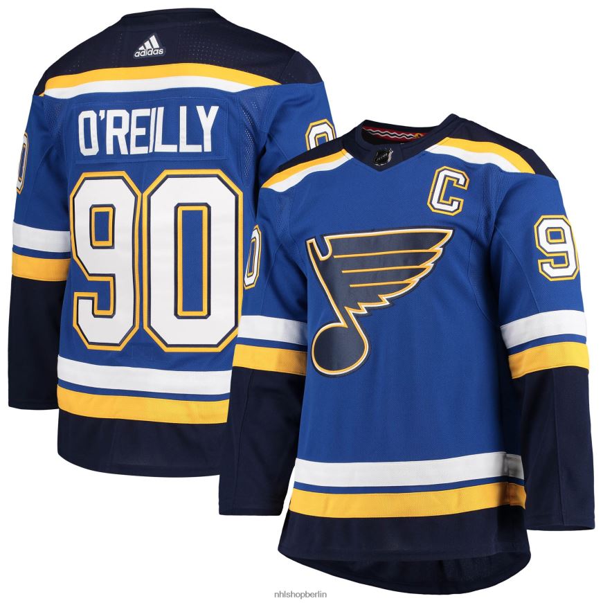 Männer NHL st Louis Blues Ryan OReilly adidas Blue Home Captain Patch Primegreen Authentisches Profispieler-Trikot Kleidung BF680T896