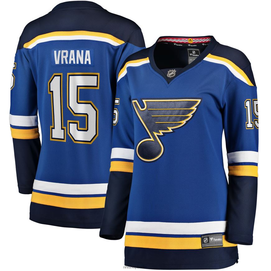 Frauen NHL st. Blaues Breakaway-Heimtrikot mit Louis Blues-Logo von Jakub Vrana Fanatics Kleidung BF680T1202